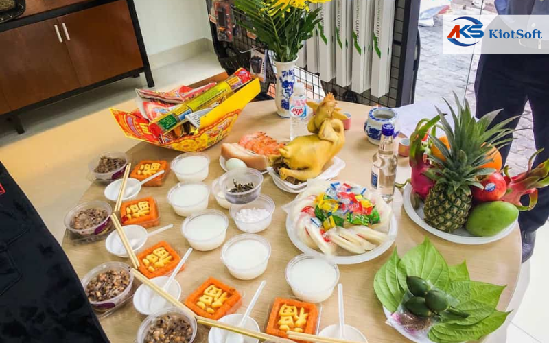 chuẩn bị lễ vật cúng khai trương