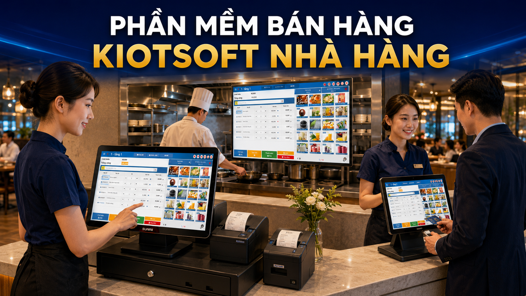Phần mềm bán hàng Kiotsoft Nhà hàng – Đồng bộ Bếp, Thu Ngân và Quản Lý Bàn Hiệu Quả